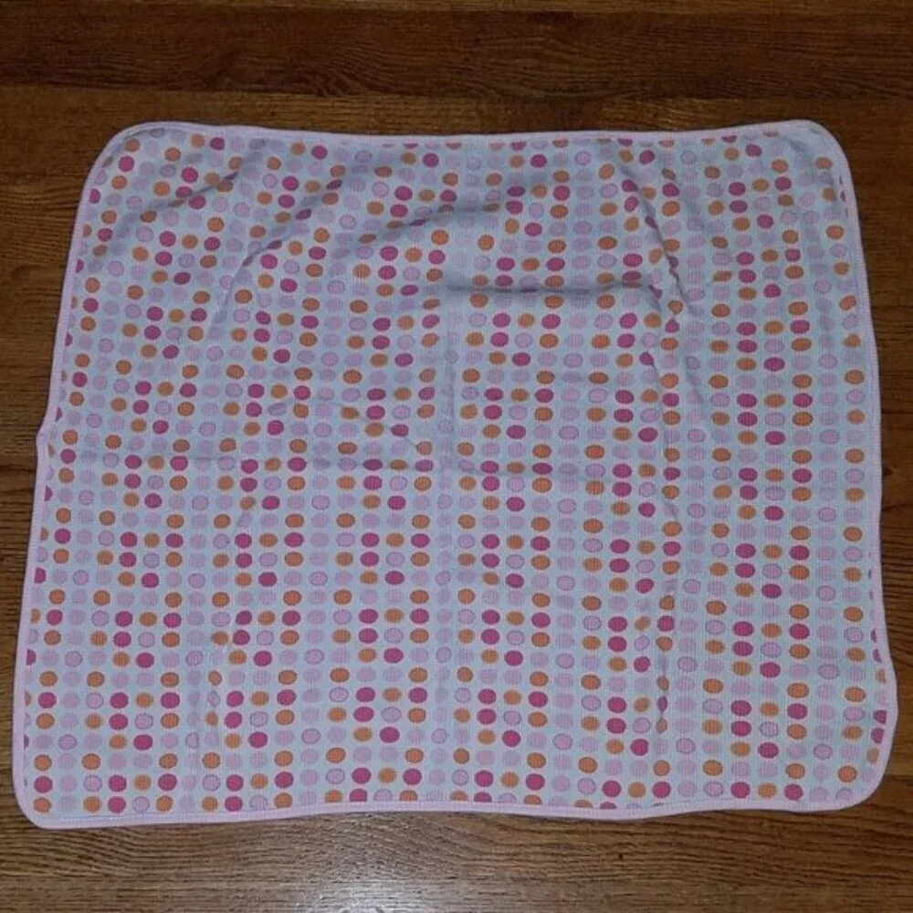 Spasilk Pink Orange Polka Dot Waffle Baby Blanket